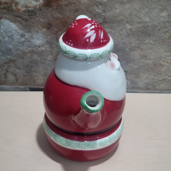 Temptations by Tara 3 Piece Ceramic Stacking Santa Teapot Mug Cup Set - Picture 12 of 12